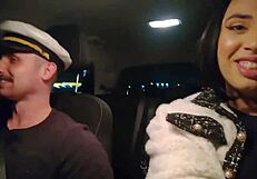 Brazilian Trans Captain Piça Bends Over for Outdoor Car Cumshot Ass Pounding