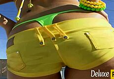 Cute teen's shaved pussy lips slammed doggystyle missionary cowgirl riding blowjob cumshot