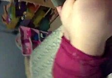 quick doggystyle with sexy tight blonde's big ass bouncing