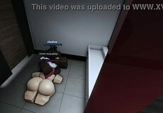 quick roblox bathroom hookup with hot babe