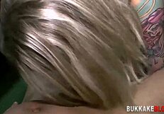 yo that whore's slurping cocks nonstop in wild blowbang