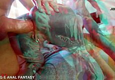 insane 3-on-1 anal dp dap with monster cocks gaping her huge asshole