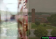 boys sneak fucks with innocent schoolgirls in classroom orgy