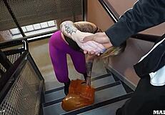 big ass blonde american wrecked in rough anal dp after breaking device