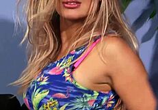 Busty domina teases throbbing cock with lingerie handjob and humiliation 😈