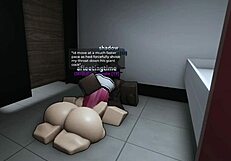 quick roblox bathroom hookup with hot babe