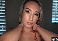 valentina dolce moans under deep massage fingering leading to cumshot cover