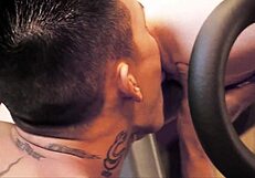 blonde milf corners asian stepson for secret gym seduction