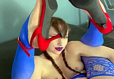 Spider girl throat pinned deep creampied pulsating cum load