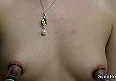 Pregnant german blonde teen milks her lactating tits to intense orgasm