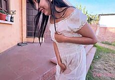 omg my shy latina hermanastra got so wet... she rode rough after skipping garden chores!!