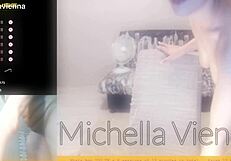 dare you spy on michella vienna's hairless pussy tease from hidden cam?