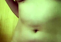 Teen latina strokes pussy craving huge throbbing cock