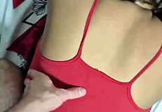 he can't resist watching his resting wife and strokes off to her quietly