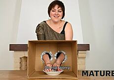 Mature Russian cougar plays naughty games to claim her sexy shaved pussy prize