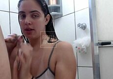 muscular brazilian girlfriend takes best bath fuck scenes from her young stud
