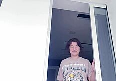 Geek Coed Fingers Clit and Pussy Outside Until She Cums Hard!