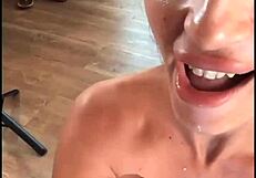 Amateur Sucking Big Dick with Intense Blowjob and Facial Cumshot