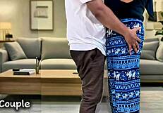 indo step aunt sucked my dick hard then swallowed cum in her mouth