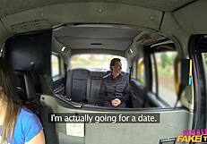 Bloke Finger Blasts British Brunette Milf Over Thong in Fake Taxi Outdoor Cumshot!