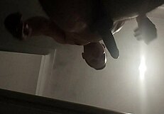 guy sneaks bathroom solo stroke session caught mid masturbation