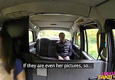 Bloke Finger Blasts British Brunette Milf Over Thong in Fake Taxi Outdoor Cumshot!