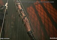 check out this bound slave choking in leather boots during rough torment