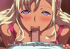 hentai teen rewards sloppy blowjobs with her eager mouth dripping cum