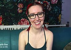 goth emo redhead glasses piercing tattooed femdom cuckold jerk instructions