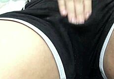 pretty asian babe sneaks quick pussy masturbation moan session right after work tight tits solo squirt