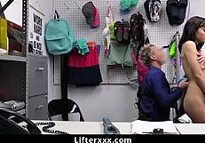 Shoplifter Aria Fucks Officer with Blowjob and Wild Cock Ride Escape!