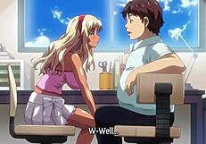 hentai teen rewards sloppy blowjobs with her eager mouth dripping cum