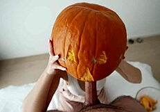 Stepsister Shocked As Halloween Pumpkin Game Turns Into Bent Over Doggystyle Creampie Fuck