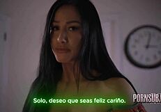 mi madrastra's big ass tits tempt me into creampie taboo fuck not my real mom petite latina seduction