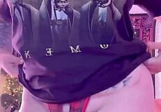 chubby fatty spreads big hairy pussy and tits in teasing lingerie compilation