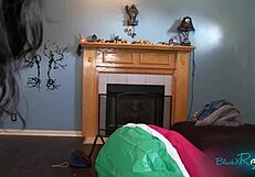 Mega Milf Inflates Huge Beach Ball Fetish!