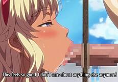 hentai teen rewards sloppy blowjobs with her eager mouth dripping cum