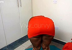 Huge Ebony Ass Melons Spilling from Mini Dress