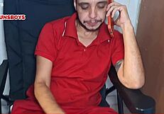 This macho hides a massive shemale cock secret, watch him bareback blowbanged in bedroom