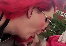 lexa bends over in park for wolfdaddy901's bareback anal creampie pounding