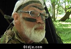 yo lonely grandpa spots young 18+ hottie in forest bends her over for raw fuck