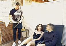 Hey mary rock, wanna join your boyfriend and the waiter for a huge cock threesome?