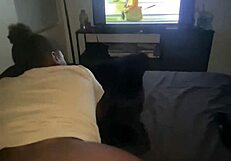 Momma catches teen's creamy pussy fuck