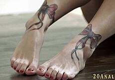 Babe's tight asshole rimmed and fingered to hardcore cumshot