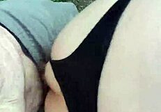 lexa bends over in park for wolfdaddy901's bareback anal creampie pounding