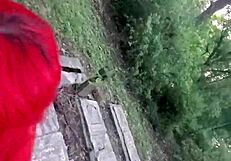 lexa bends over in park for wolfdaddy901's bareback anal creampie pounding