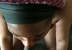 Deepthroats throbbing dick until thick cum explosion