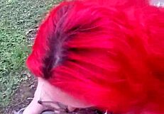 lexa bends over in park for wolfdaddy901's bareback anal creampie pounding