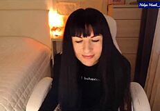 helga's lingerie striptease rips clothes off her perky nipples and clit vibing pussy so sweetly sexy