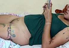 tattooing her sexy pussy then creampie payment inside